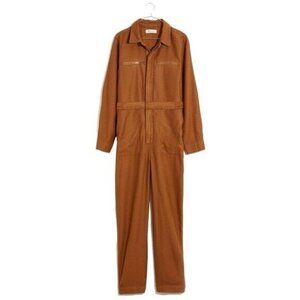 Madewell zip front coverall in warm chestnut